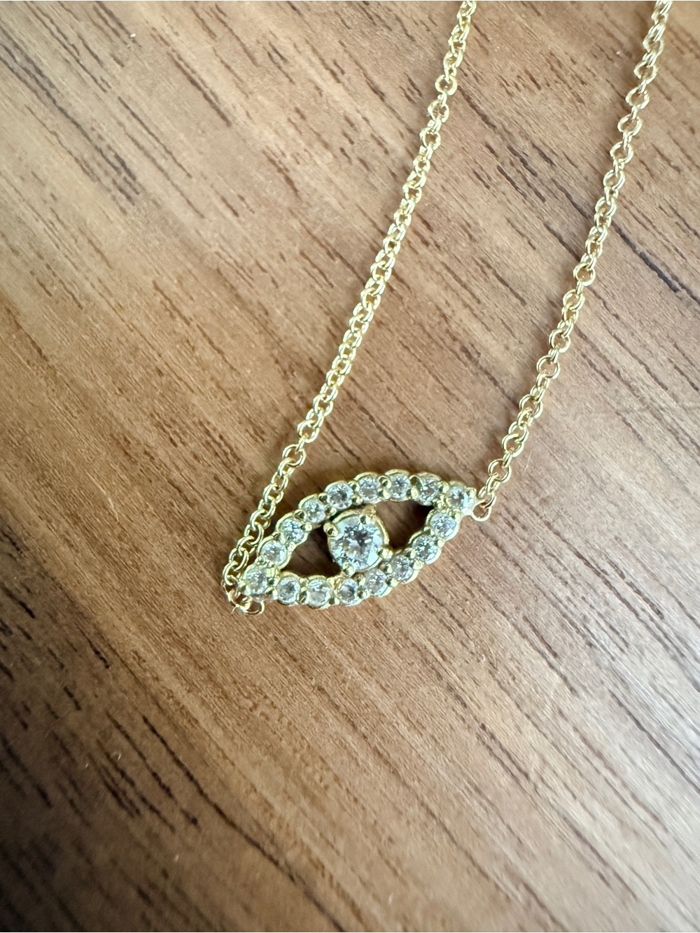 Jennifer Meyer Mini Diamond Open Evil Eye Necklace - Picture 7 of 7